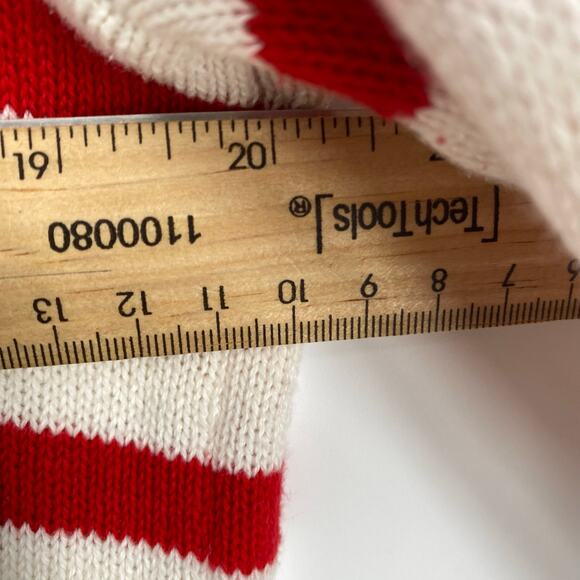 Liz Claiborne Sweater Womens Small Red & Cream Stripe Nautical Preppy Collegiate - Picture 5 of 7